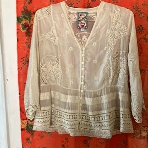 Johnny Was ivory top new without tags